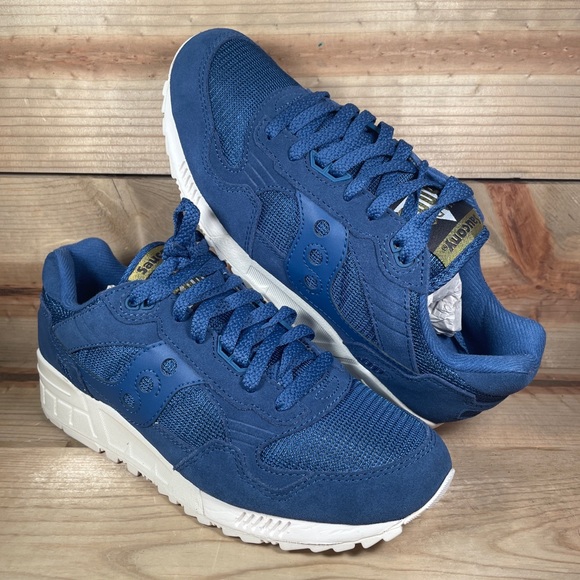 NEW Saucony Shadow 5000 Blue Cream Trainer Shoes S70404-32 Mens Size 7 Suede - Picture 1 of 13